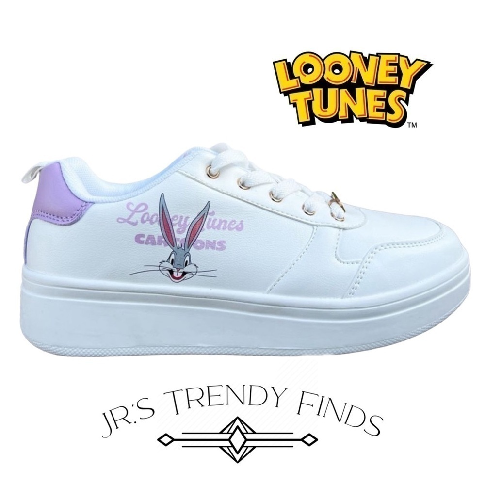 Looney Tunes Bugs Bunny White & Purple Sneaker Shoes